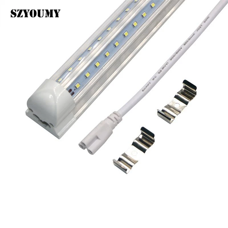 Светодиодные трубки SZYOUMY 50 шт. 4 фута 5 футов 6 8 T8 встроенные двухсторонние