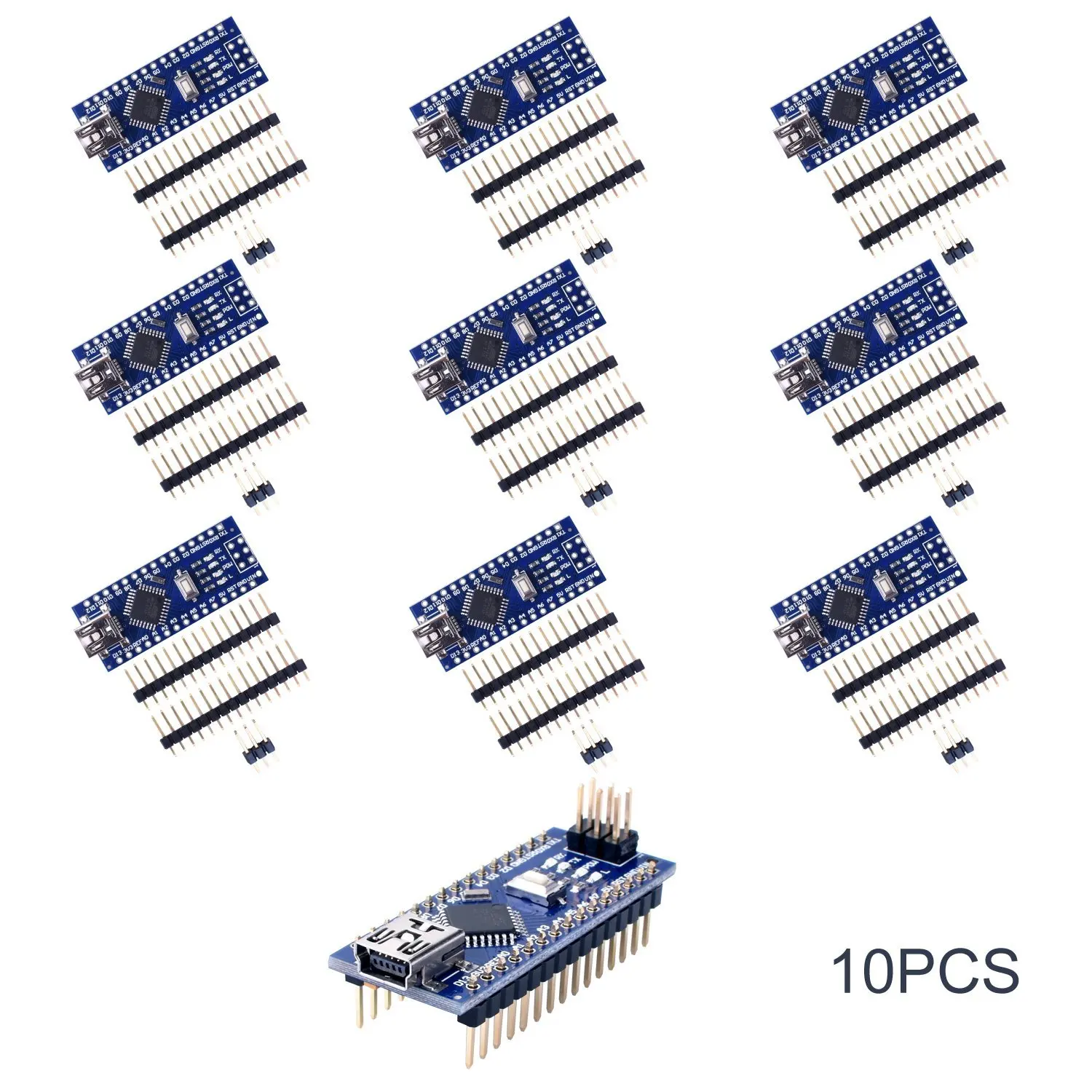 10pcs Mini Nano V3.0 Atmega328p 5v 16m Micro Controller Board Module For Arduino