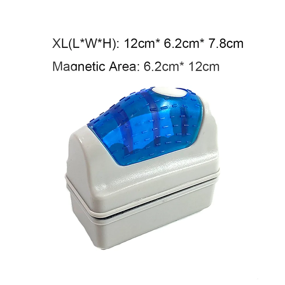 Blue-XL Магнитная Щетка для аквариума, аксессуары для аквариума, Decoratio очиститель, плавающий чистый аквариумный аквариум, стеклянные инструменты для очистки AA0050 - Цвет: Blue-XL