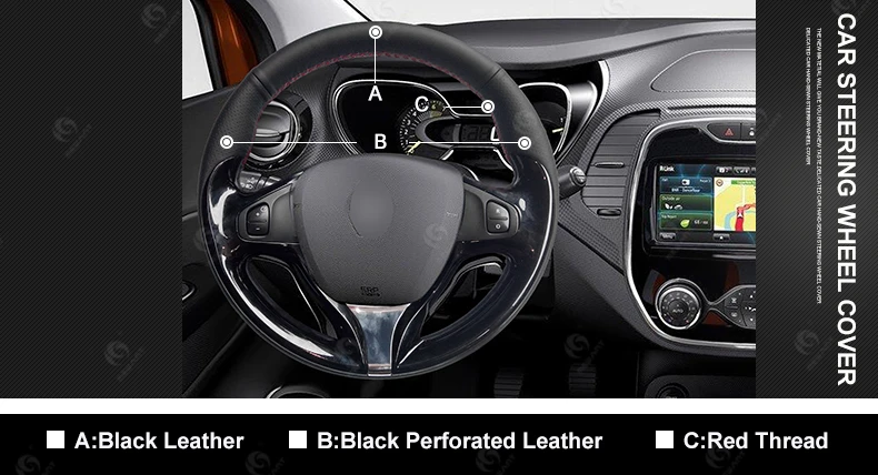 MEWANT черная крышка рулевого колеса автомобиля из натуральной кожи для Renault Clio 2013- Captur- аксессуары для интерьера части