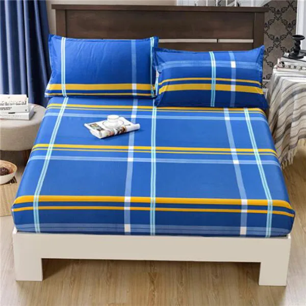 Full blue plaid 1 шт. полиэстер дышащий наматрасник с эластичным матрацем протектор кровать ошибка доказательство матрас против пылевого клеща накладка 301-0821 - Цвет: Full blue plaid