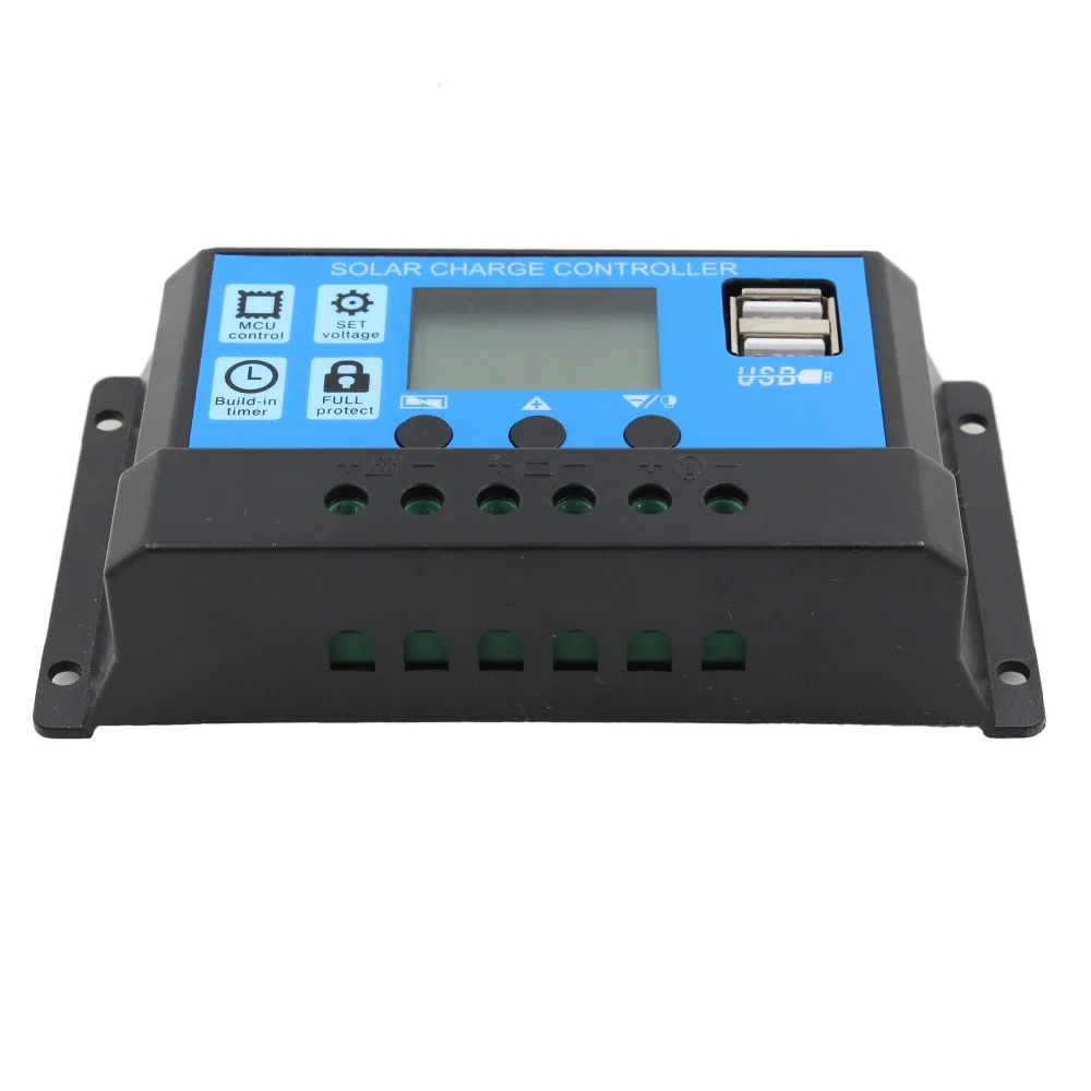 Y SOLAR PWM 60A 50A 40A 30A 20A 10A Солнечный контроллер заряда и разряда 12V 24V Авто ЖК дисплей