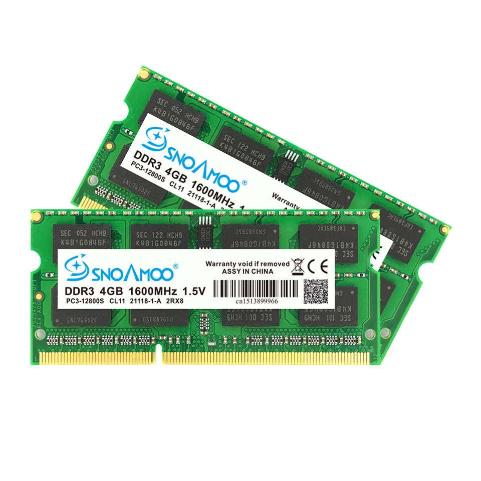 SNOAMOO DDR3 4 Гб 1333/1600 МГц memoria Ram память для ноутбука SO-DIMM 204 Pin 1 5 V 2Rx8 гарантия памяти