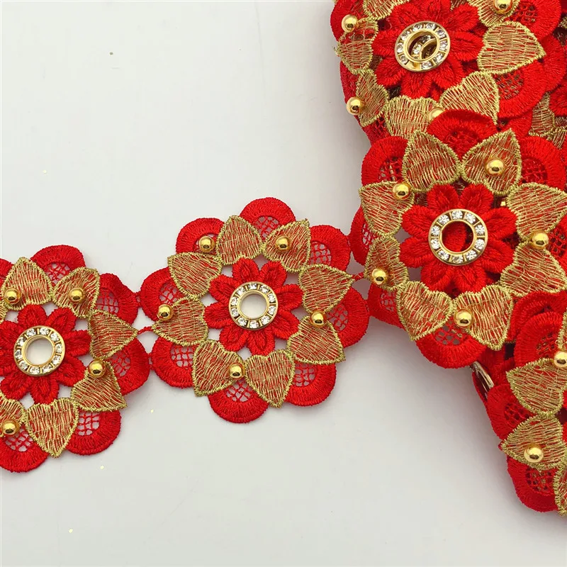 10 ярдов много цветов вышитые бисером металлические кружева Нигерия Венеция