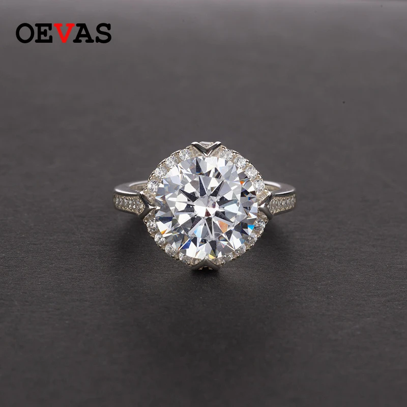 

S925 Silver AAAAA+ Round Zircon wedding rings for women Top quality White Yellow Purple Pink CZ party jewelry Dropshipping