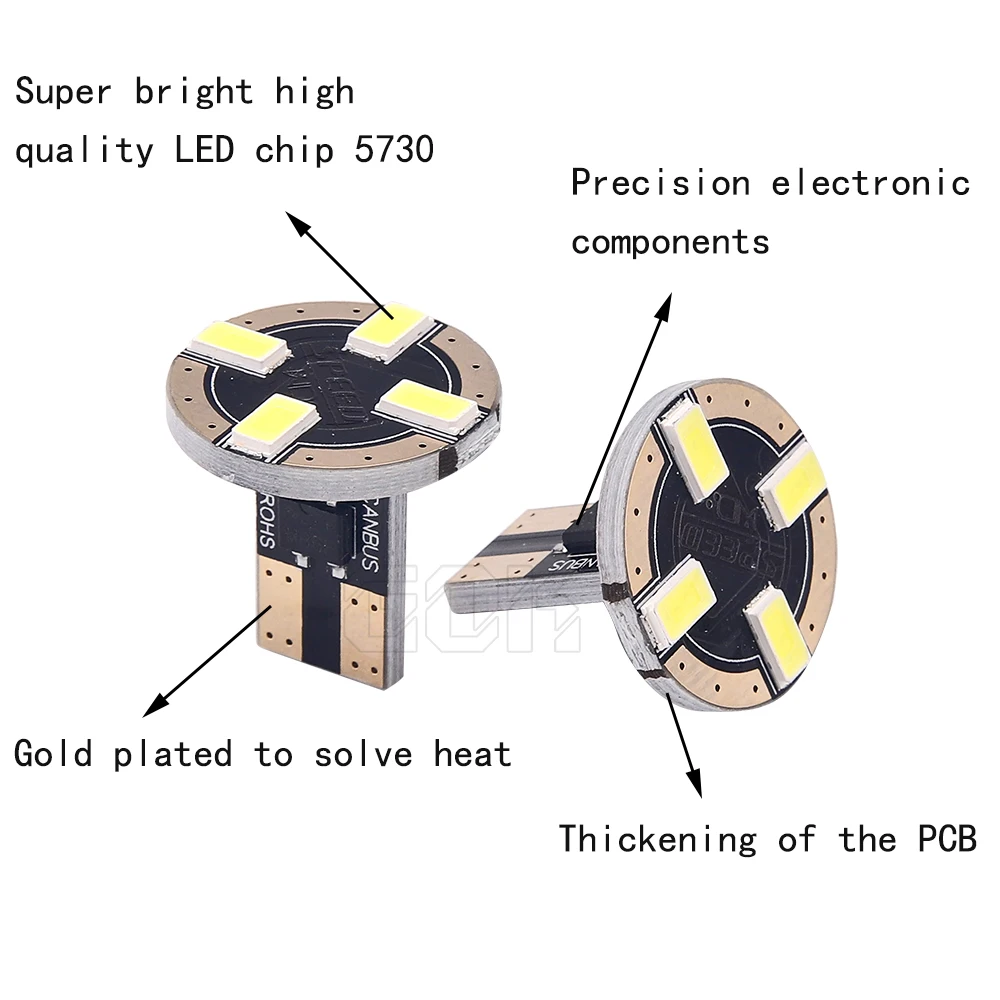 Автомобисветодиодный Светодиодная лампа t10 4SMD 5730 светодиодная CAN-шина