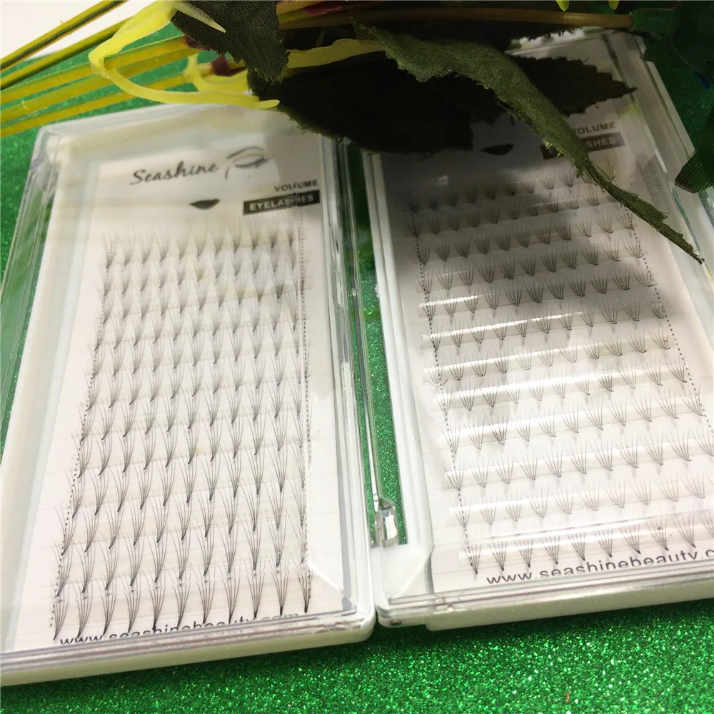 

Seashine 1 Tray 0.07 0.10mm Thickness High Quality Pre-fanned 5D Volume Lashes Eyelash Extension Russian Volume Free Shipping