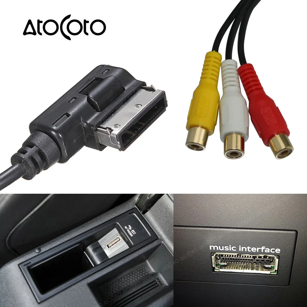 AtoCoto автомобильный 3 RCA аудио видео вход к AMI MMI преобразователь интерфейса