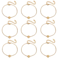 gold color alphabet letter disc bracelet bangle for women adjustable name bracelets jewelry female pulseras mujer