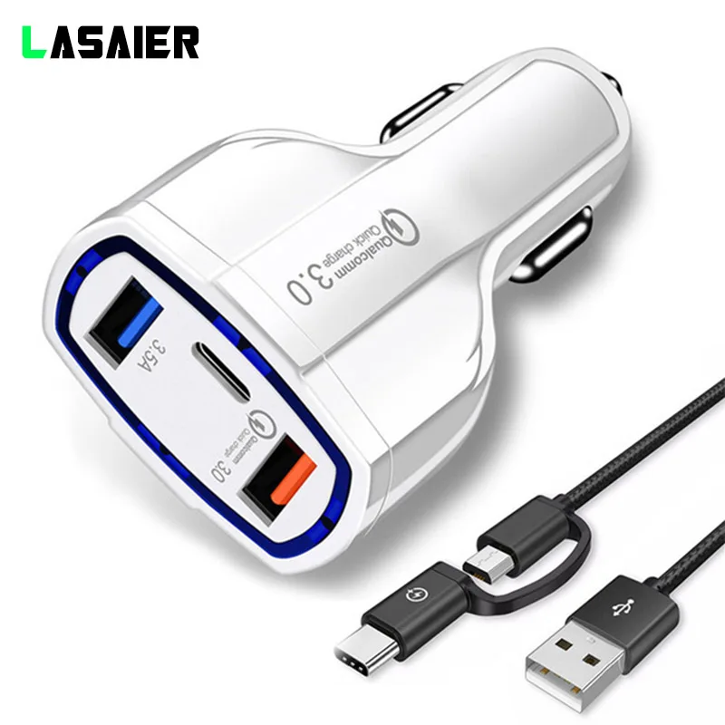 USB Автомобильное зарядное устройство 5 В 3.5A QC3.0 турбо Быстрая Зарядка адаптер