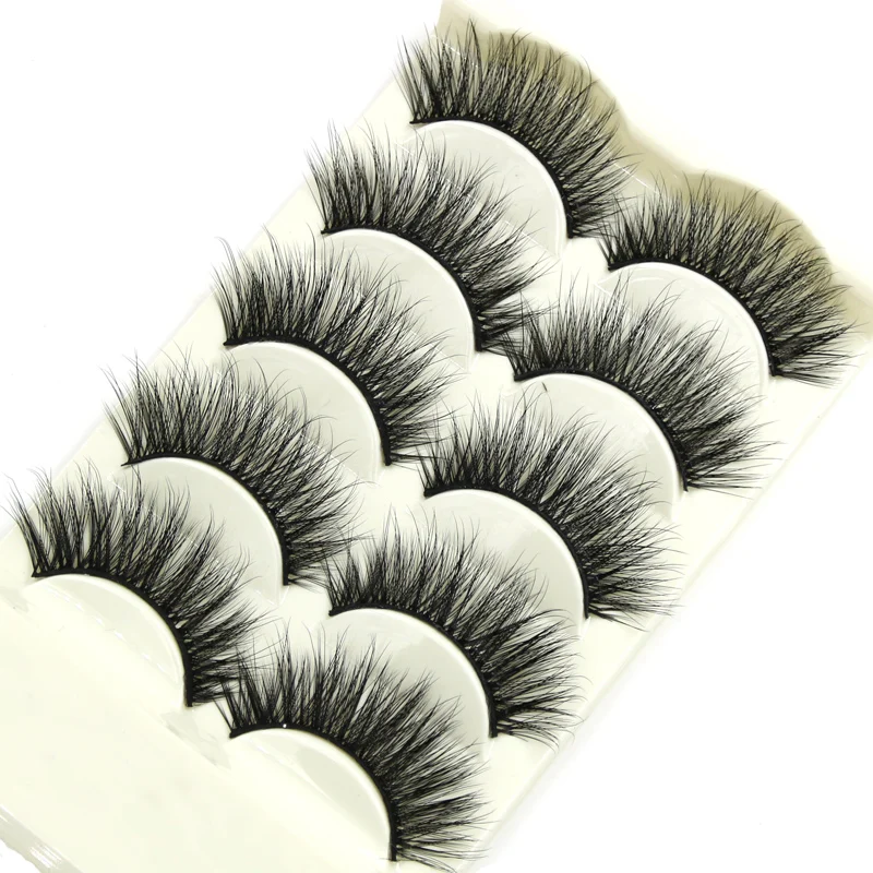 

YOKPN 0.05 Soft Curl False Eyelashes Natural Long Cross Messy Thick Fake Eyelashes Winged Fashion Makeup Tool 3d Eye Lashes