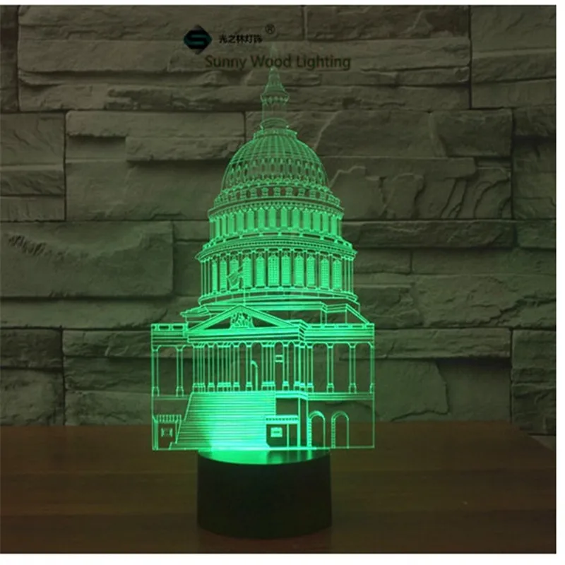 Белый дом сенсорный выключатель LED 3D визуальную иллюзию 7 видов цветов Изменение 5