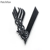 a0345 patchfan viking embroidered iron on patches for clothing diy clothes appliques cosplay wallet bag shoes patches sticker