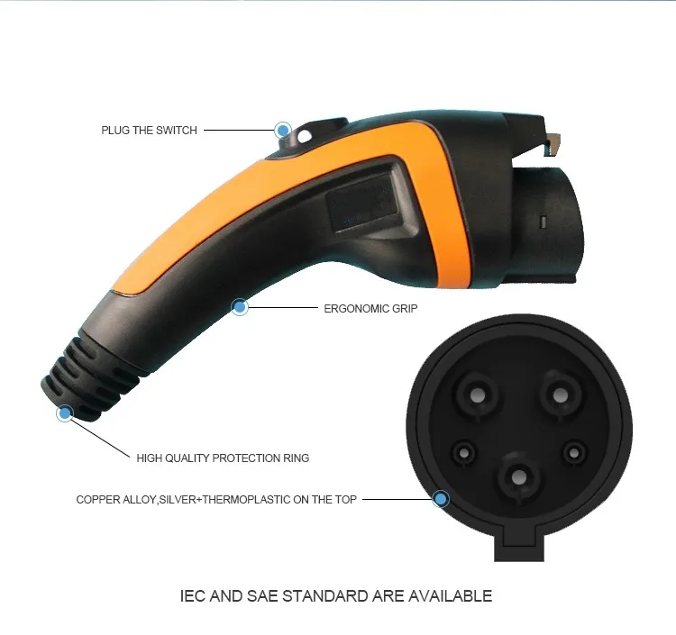 Регулируемое 16A EVSE SAE J1772 Type1 EV зарядное устройство Adjusatble ток 10A 8A IP65| |