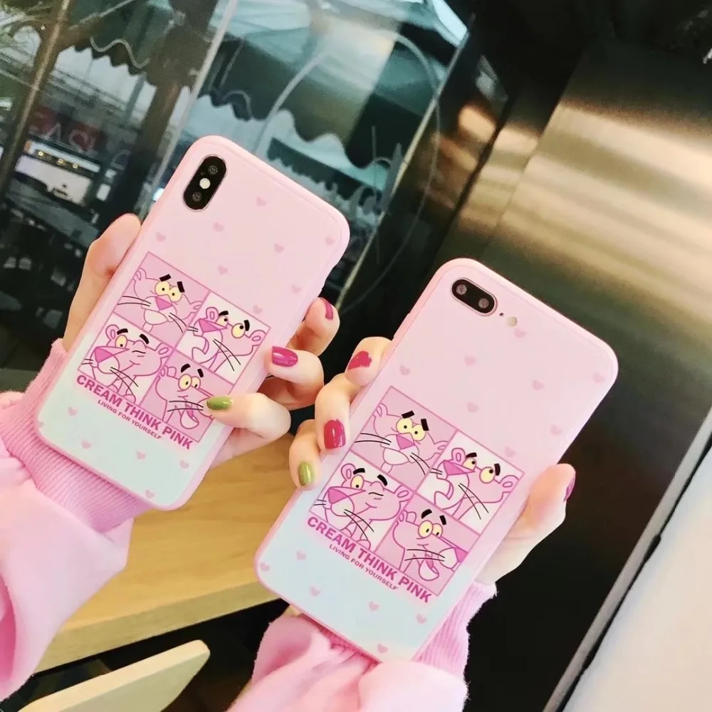 ORYKSZ для iphone x случае роскоши мультфильм Пантера рисунком Телефон чехол 7 8 6 S Plus