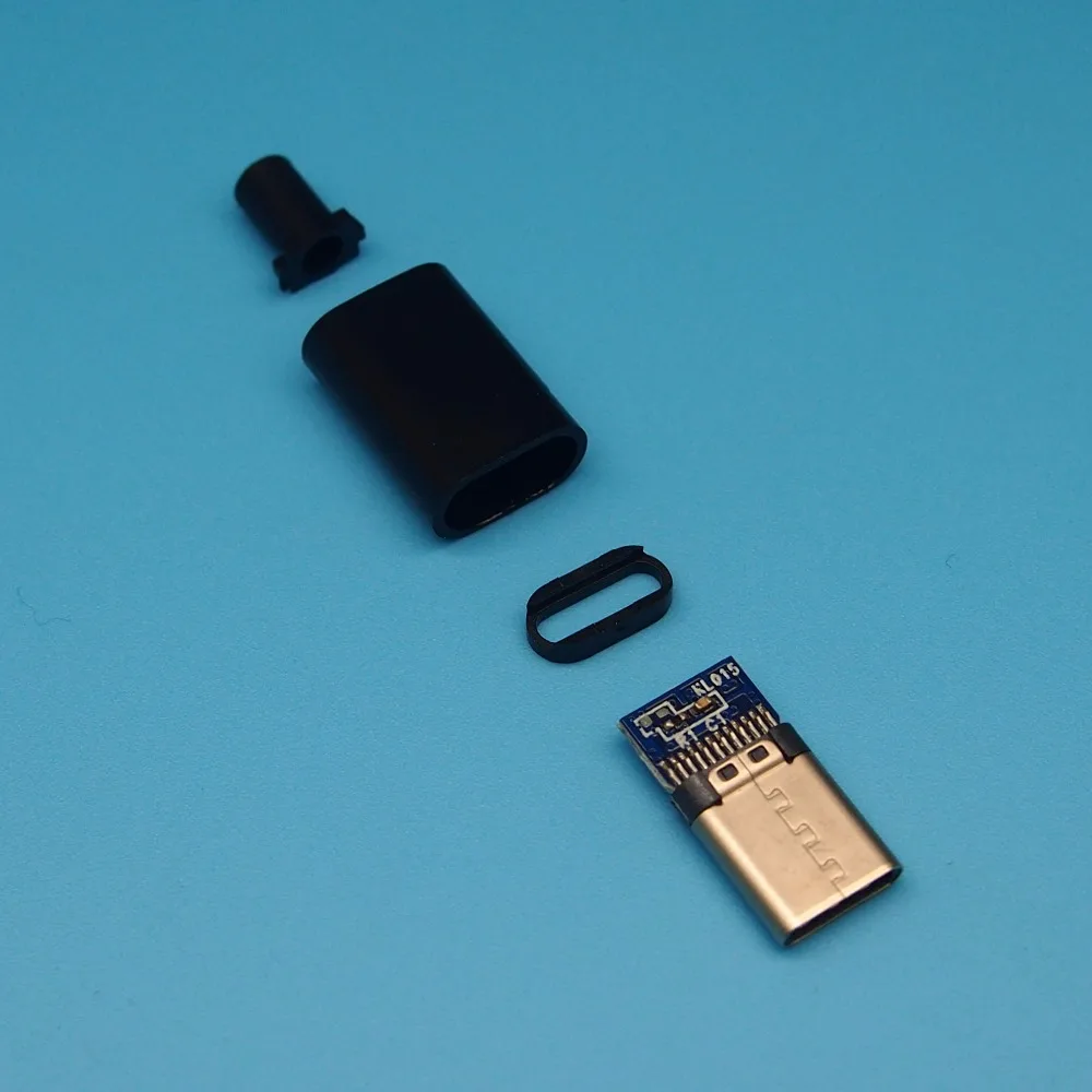 10set 4 IN 1 USB3.1 Type C connector Charging and data male plug with PCB board black housing | Электроника