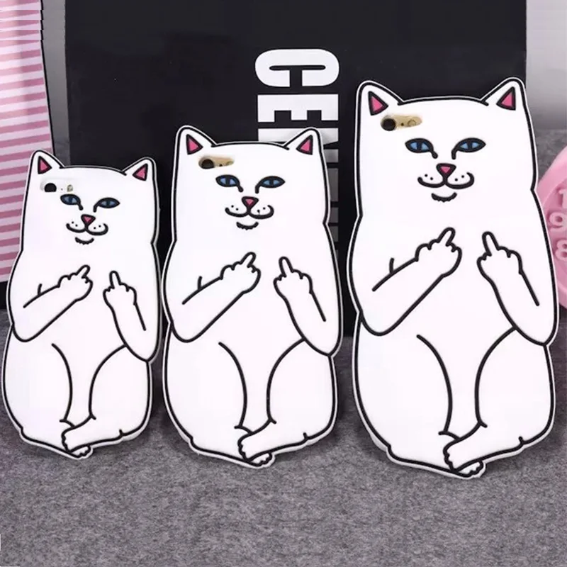NEW Fashion 3D Cartoon lovely Soft Rubber Silicon Cat Cover boy girl phone case cover for iPhone 5 5S Shell Para Housing |