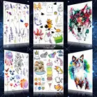 Детские наклейки с героями мультфильма кошки, Лиса, Единорог