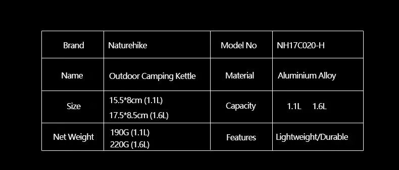 Naturehike Открытый походный горшок портативный чайник алюминиевый походный горшок жесткий алюминиевый кофейник легкий Открытый Кемпинг Рыбалка
