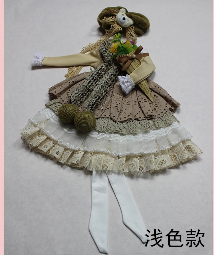 1/4 1/3 шкала BJD платье+ носки+ шапка+ шарф Набор для BJD/SD аксессуары для кукольной одежды, в комплект не входят кукла, обувь, парик и аксессуары 1528