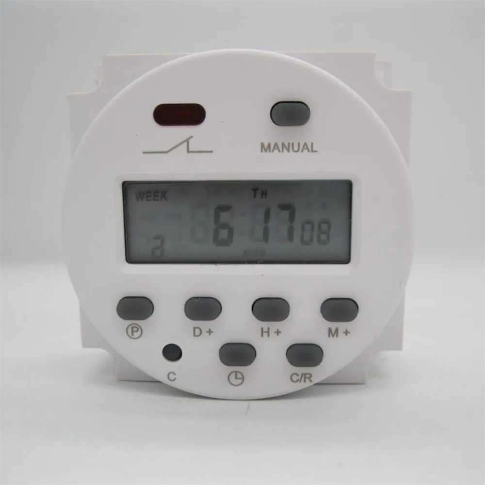 Стабильный CN101A AC DC 24V круглый цифровой ЖК таймер питания Еженедельно