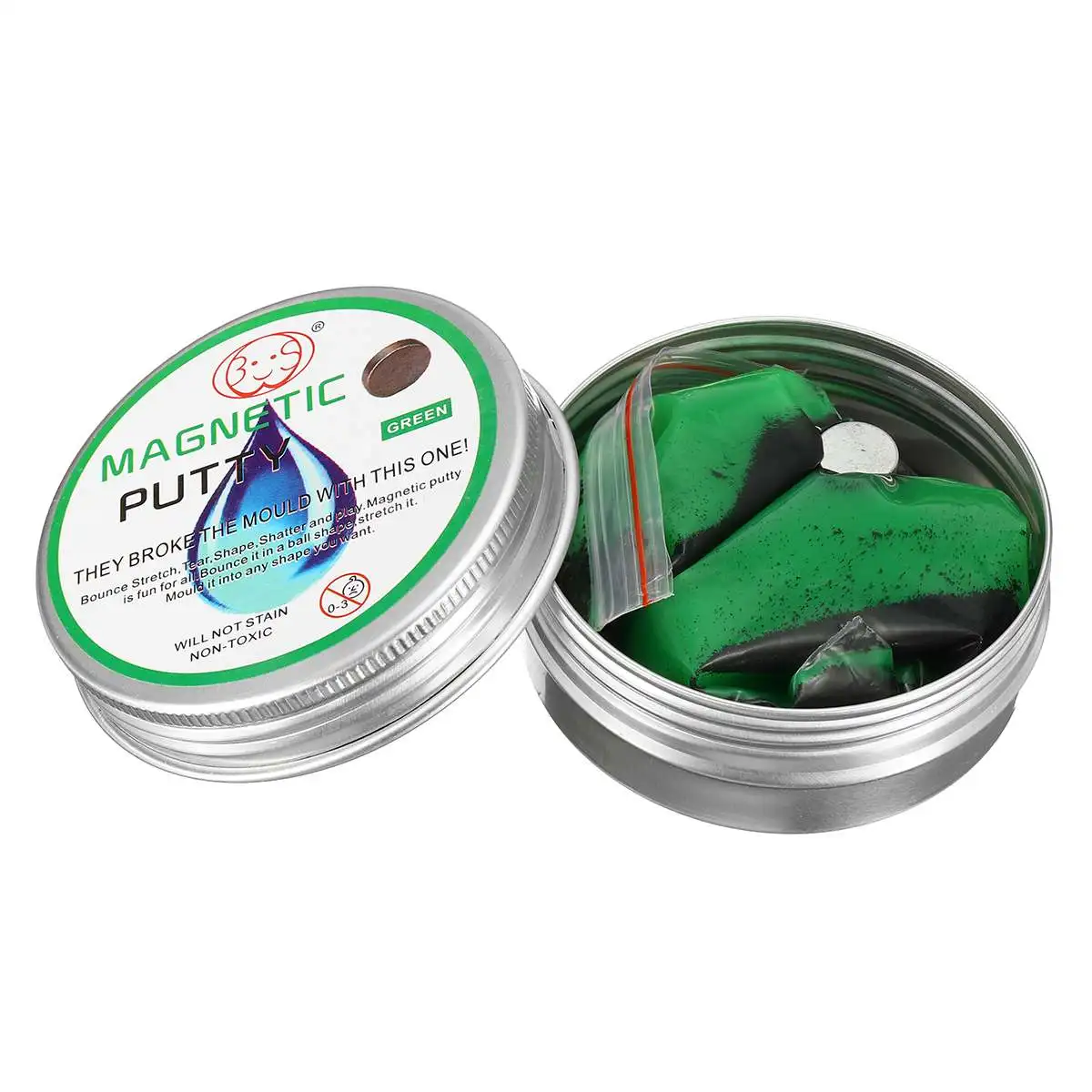 Green Creaty DIY магнитная слизистая полимерная умная глина резиновый магнит Пластилин грязевая Волшебная ручная шпатлевка игрушки Doh детский подарок - Цвет: Green