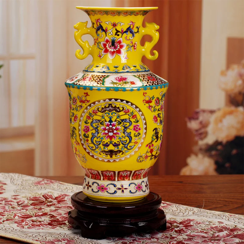 Старинная эмалированная керамическая Цветочная ваза Jingdezhen декоративные вазы