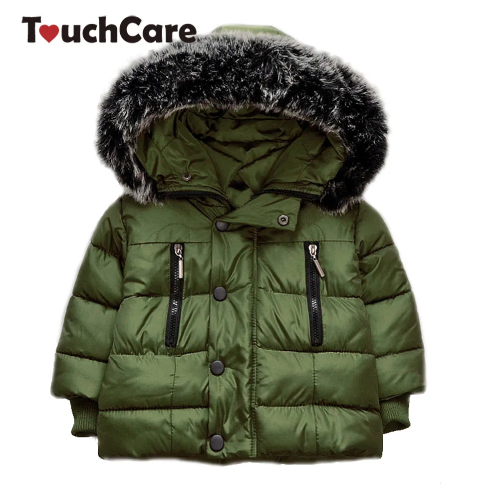 Touchcare/теплые зимние пальто для детей Толстая куртка с капюшоном мальчиков и