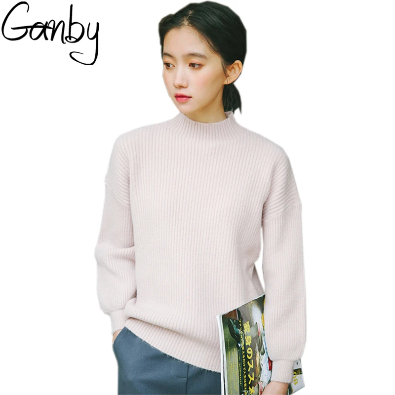 Harajuku 2017 Autumn Korean Fashion Turtleneck Sweater Lantern Sleeve Kawaii Female Clothing High-quality Preppy Style Pullovers | Женская