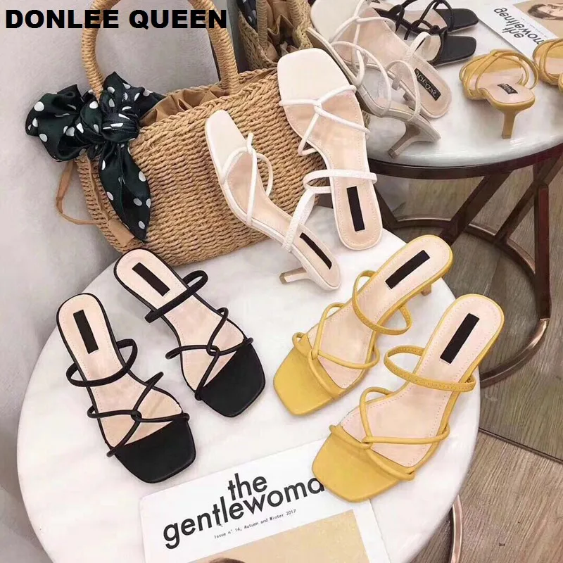 DONLEE QUEEN/женские брендовые шлепанцы летние стильные сандалии на коротком каблуке
