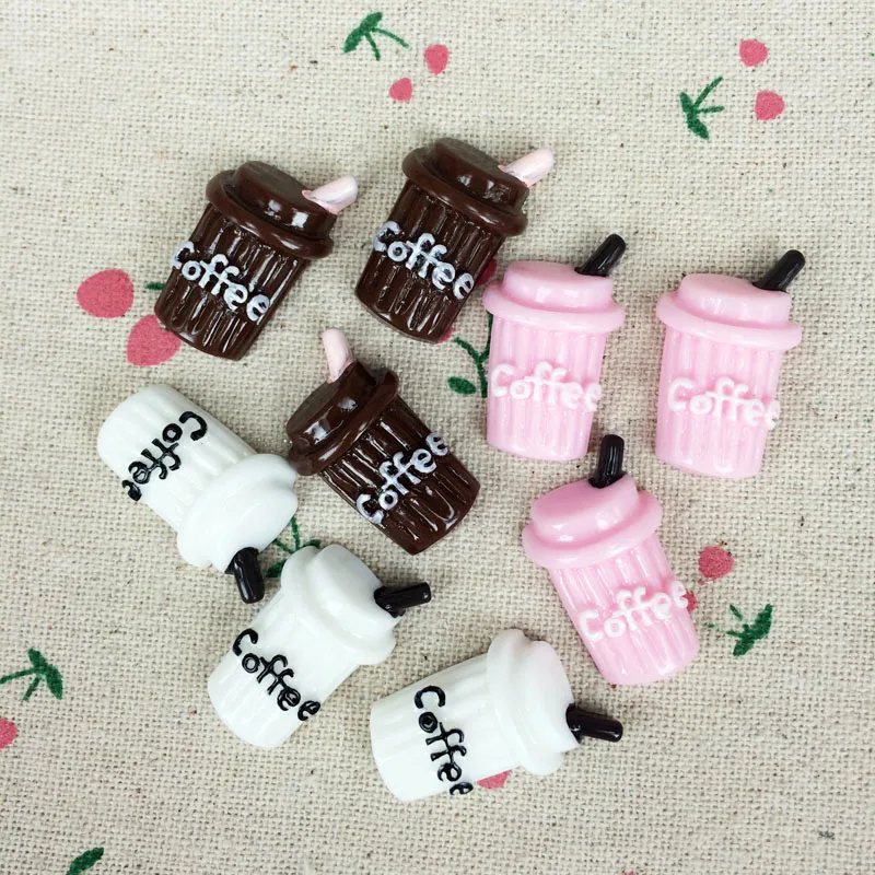 10 шт. Каваий Кабошон из смолы с плоской задней поверхностью кофейная бутылка