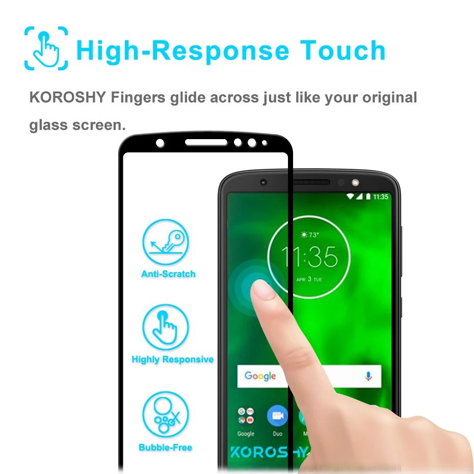 100% koroshy закалка твердости 9 H Стекло для Motorola Moto G5 G5S E5 G6 плюс играть полное покрытие