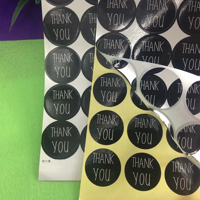 Упаковка Стикеры уплотнения Вышивка Крестом Пакет черном фоне белый спасибо 3 см