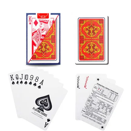 red 5639 ПВХ Пластик шаблон баккара Пластик Водонепроницаемый игральных карт игры техасский холдем покер карты; настольные игры 58*88 мм карты - Цвет: red 5639