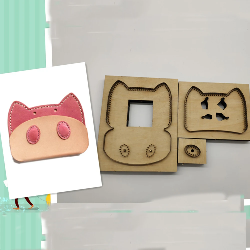 DIY leather craft cute pig head coin bag die cutting knife mould hand punch tool template set
DIY leather craft cute pig head coin bag die cutting knife mould hand punch tool template set