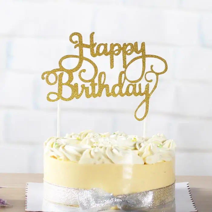 Новинка, Топпер для кексов, тортов, флаги с надписью Happy birthday, двойная палочка для семьи, дня рождения, вечеринки, украшения для выпечки, принадлежности DTT88