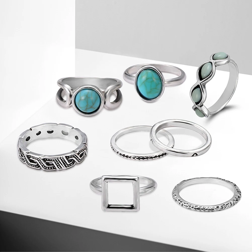 8 шт. готическое панк кольцо для большого пальца женщин и мужчин Индийский Стиль