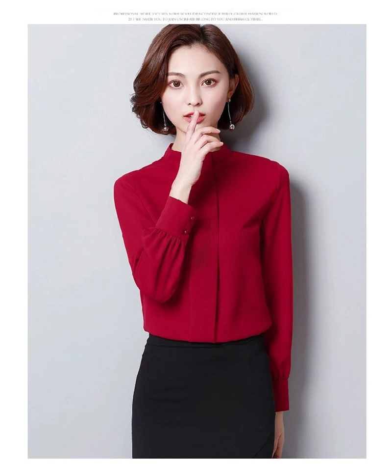 Блузка женская с длинным рукавом повседневная офисная 2019 | Женская одежда