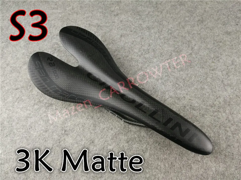 3K Matte Saddle С 400/420/440 мм* 90/100/110/120 мм Труба из углеродистого волокна 3K Матовая Cipollini углеродный руль для велосипеда Руль+ седло+ флягодержатель держатели продается вместе - Цвет: 3K Matte Saddle