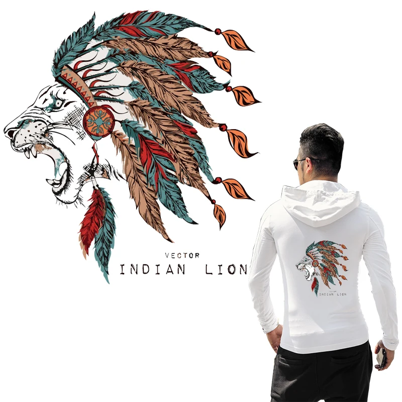 Большие размеры зернистое оформление в виде льва бытовая наклейка для утюга нашивка одежды значки сделай