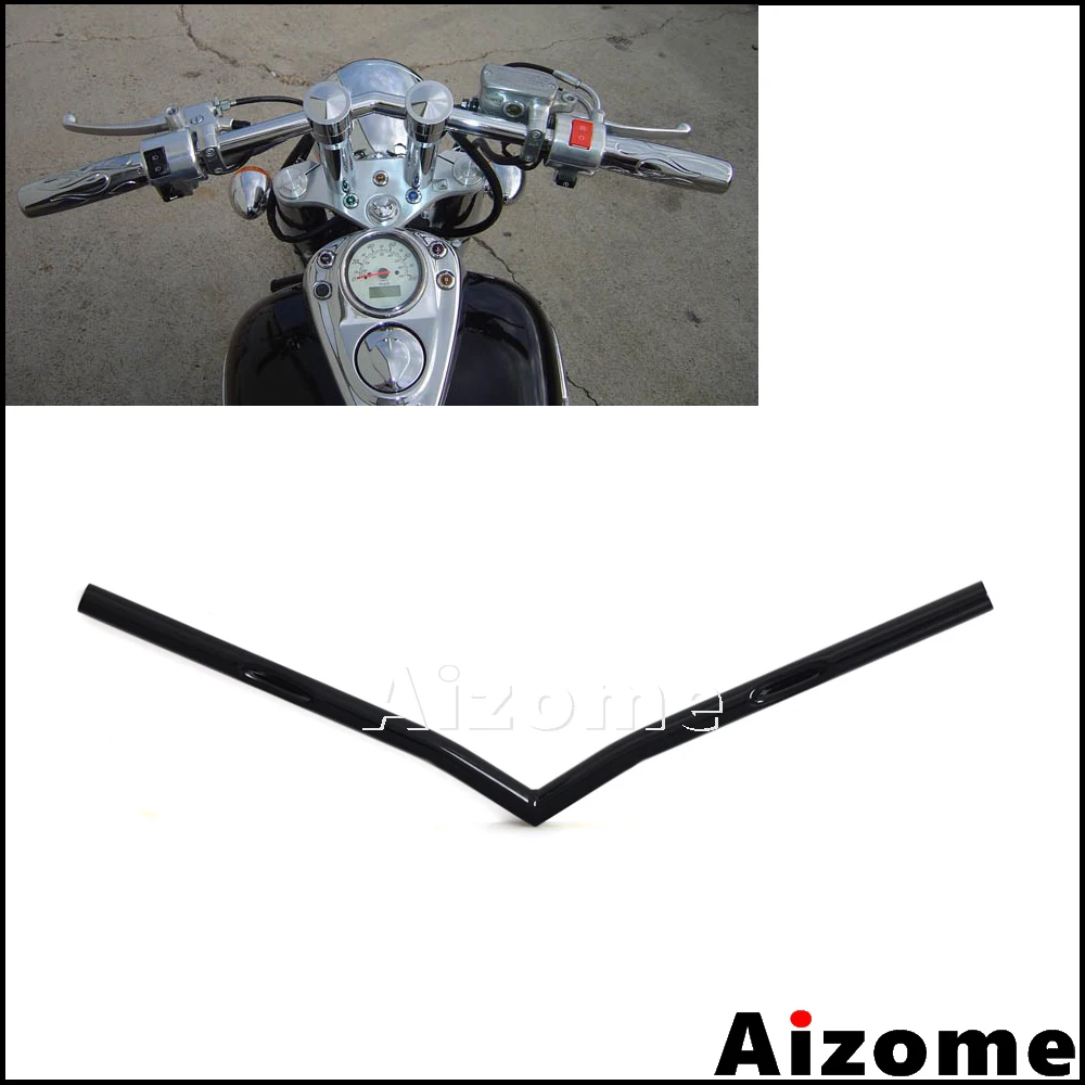 Универсальный 1 &quotруль мотоцикла V бар для Harley Honda Suzuki Yamaha Triumph Custom Bobber Chopper Cafe Racer 25