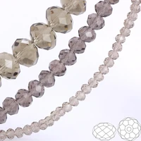 olingart 346810mm round glass beads rondelle austria faceted crystal gray color loose bead diy jewelry making