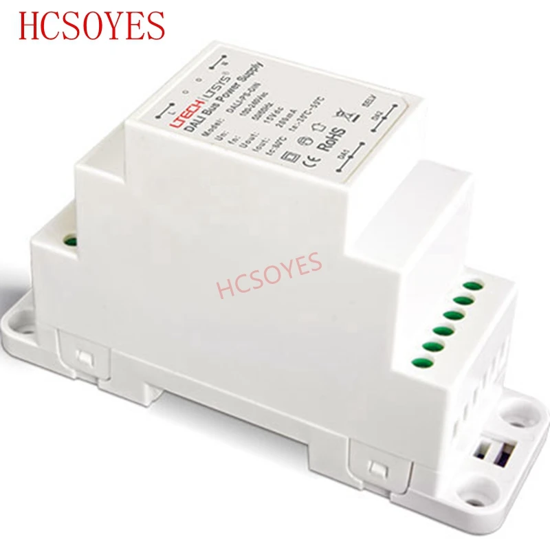 Ltech дали ps din Dali шины Мощность питания (din рейку) 100 240vac 50/60 Гц вход 15vdc 200ma выход DALI