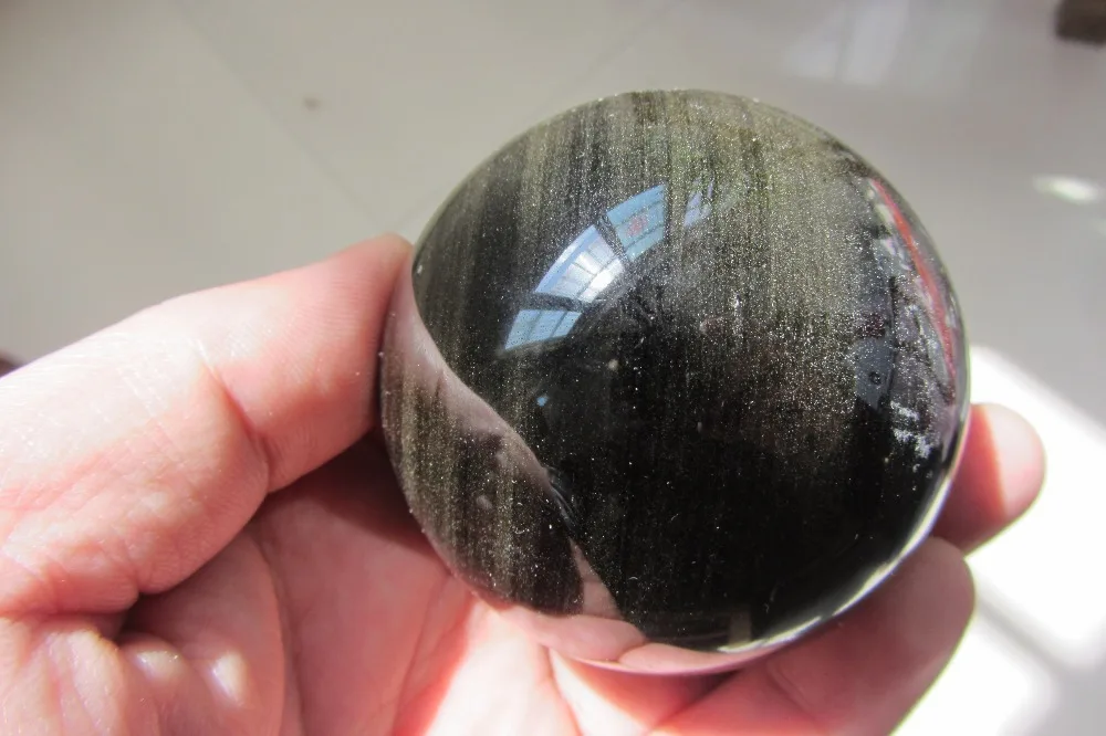 65 мм натуральный обсидиановый полированный Сферический шар отличительное