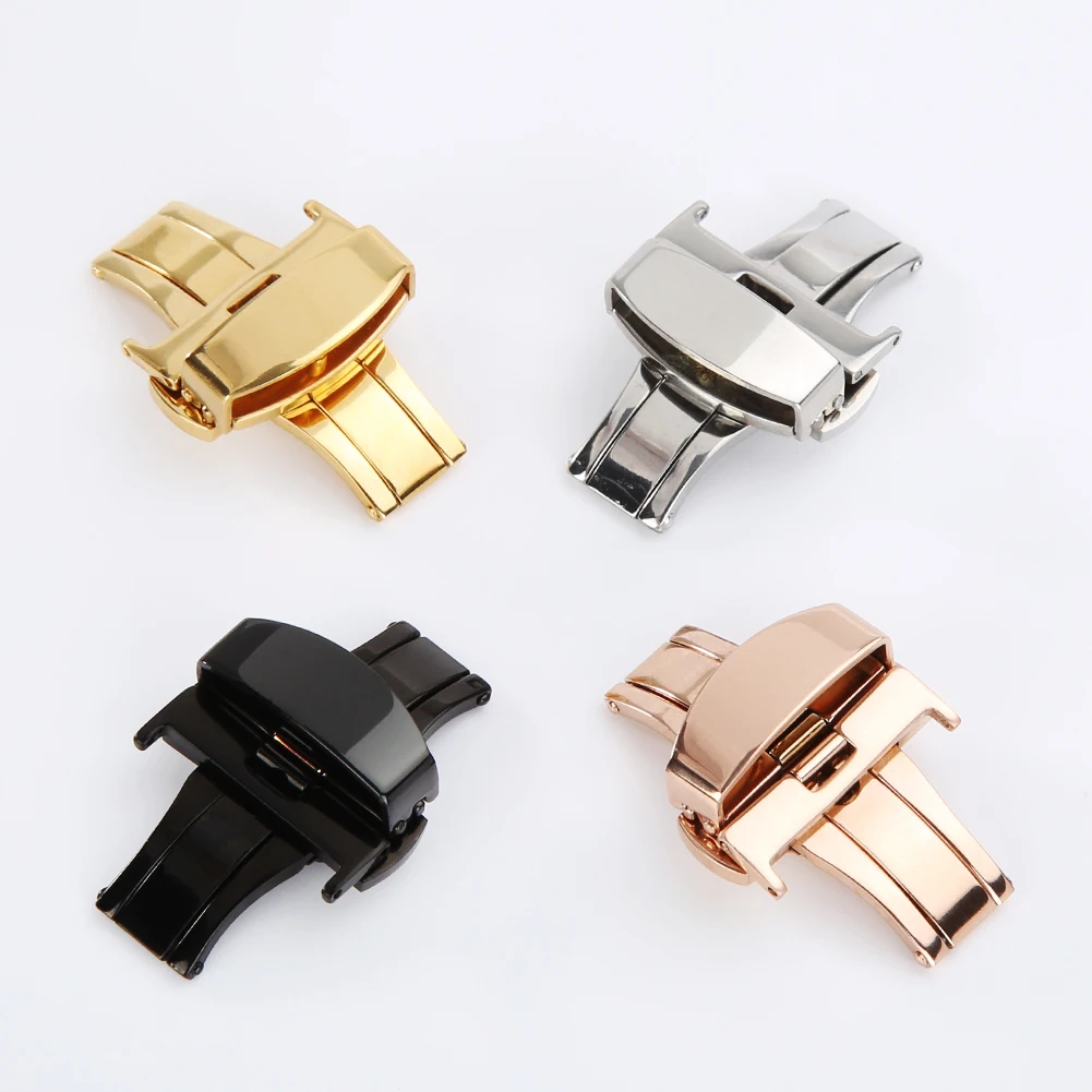 Stainless Steel Flip Lock Butterfly Deployment Clasp Watch Deployant Buckle Folding Butterfly Buckle Watch Buckle Watch Accesso