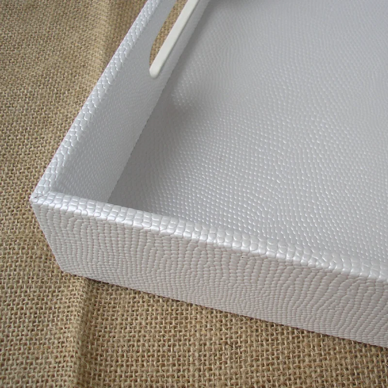 40x30 см Прямоугольный белый поднос из искусственной кожи пищевые лотки фрукты