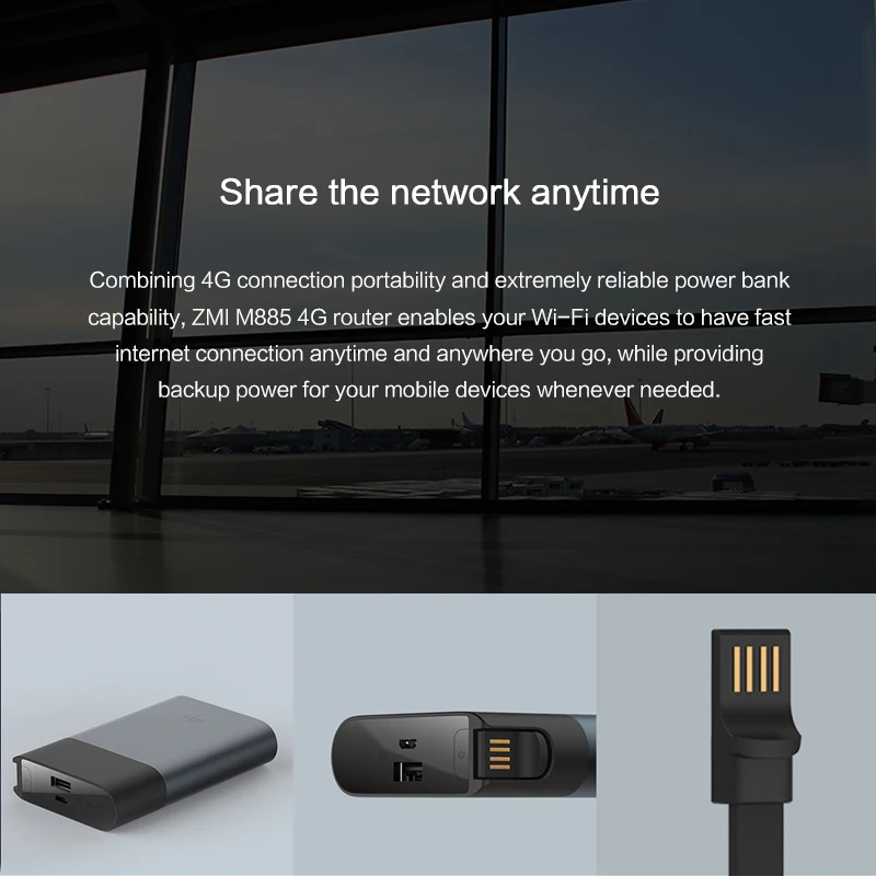 XIAOMI ZMI 4G wifi роутер power bank 3g LTE Mifi мобильный Точка доступа с 10000 мАч QC2.0 батарея