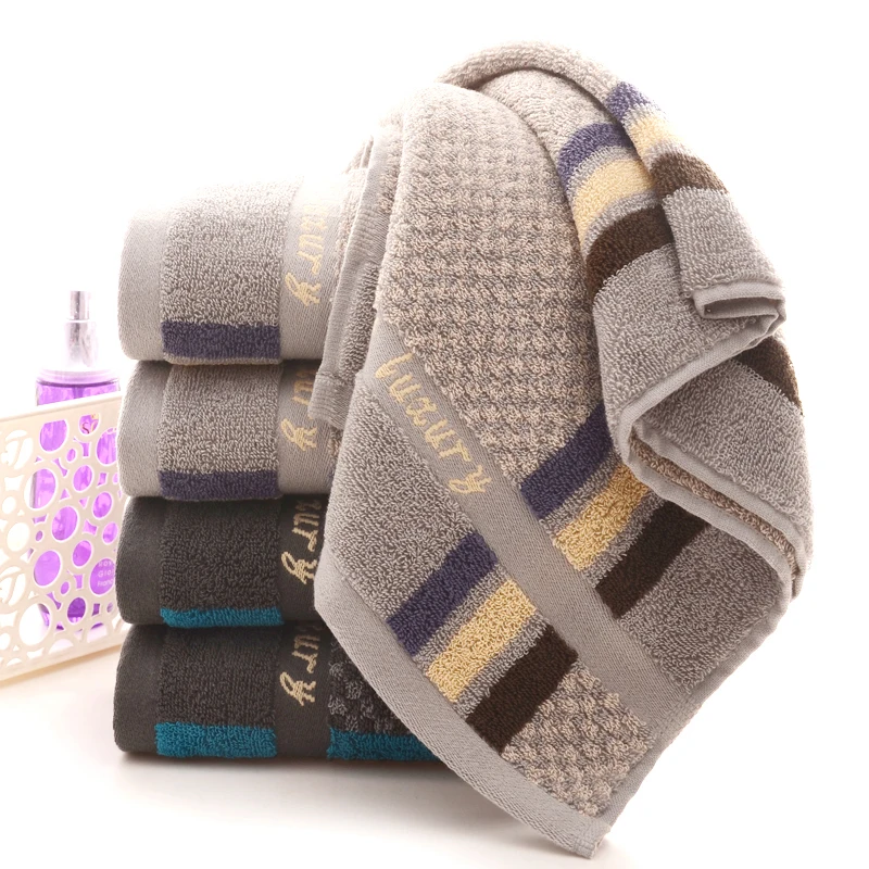Dryad Men's Face Towel Pure Cotton with Satin Crotched Strip Hand Towels Gray 74x34cm Best Gift for Papa &amp Lover | Дом и сад