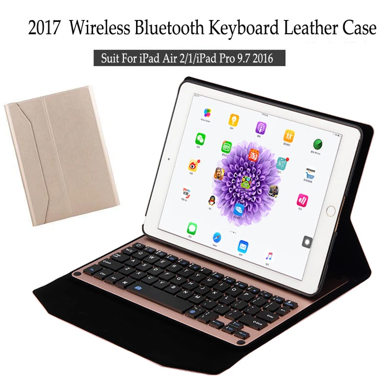 Для IPad Air 1/2 алюминиевого сплава Беспроводная Bluetooth клавиатура чехол для Tablet