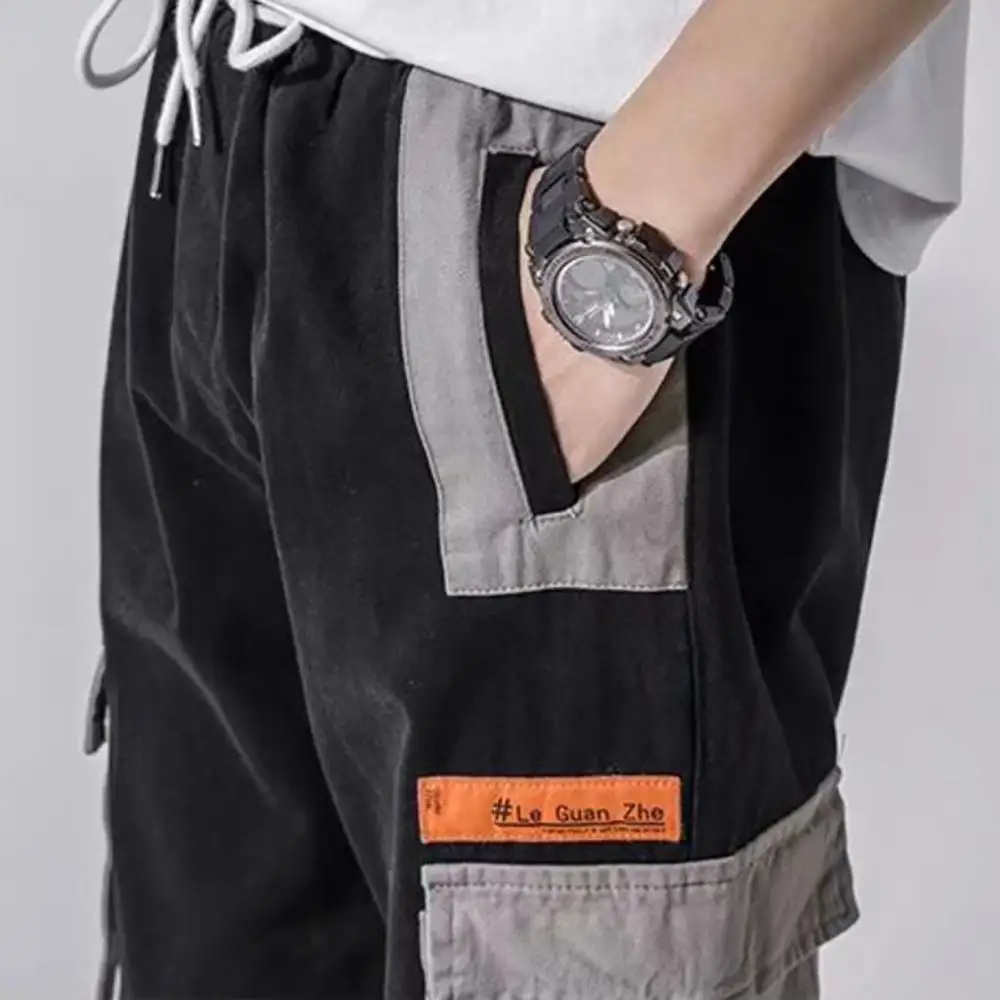 

Men's Summer Pants New Style Fashion Overalls Casual Pure Colour Comfortable Trousers Patchwork 2019 Fashion Hip Hop Streetwear